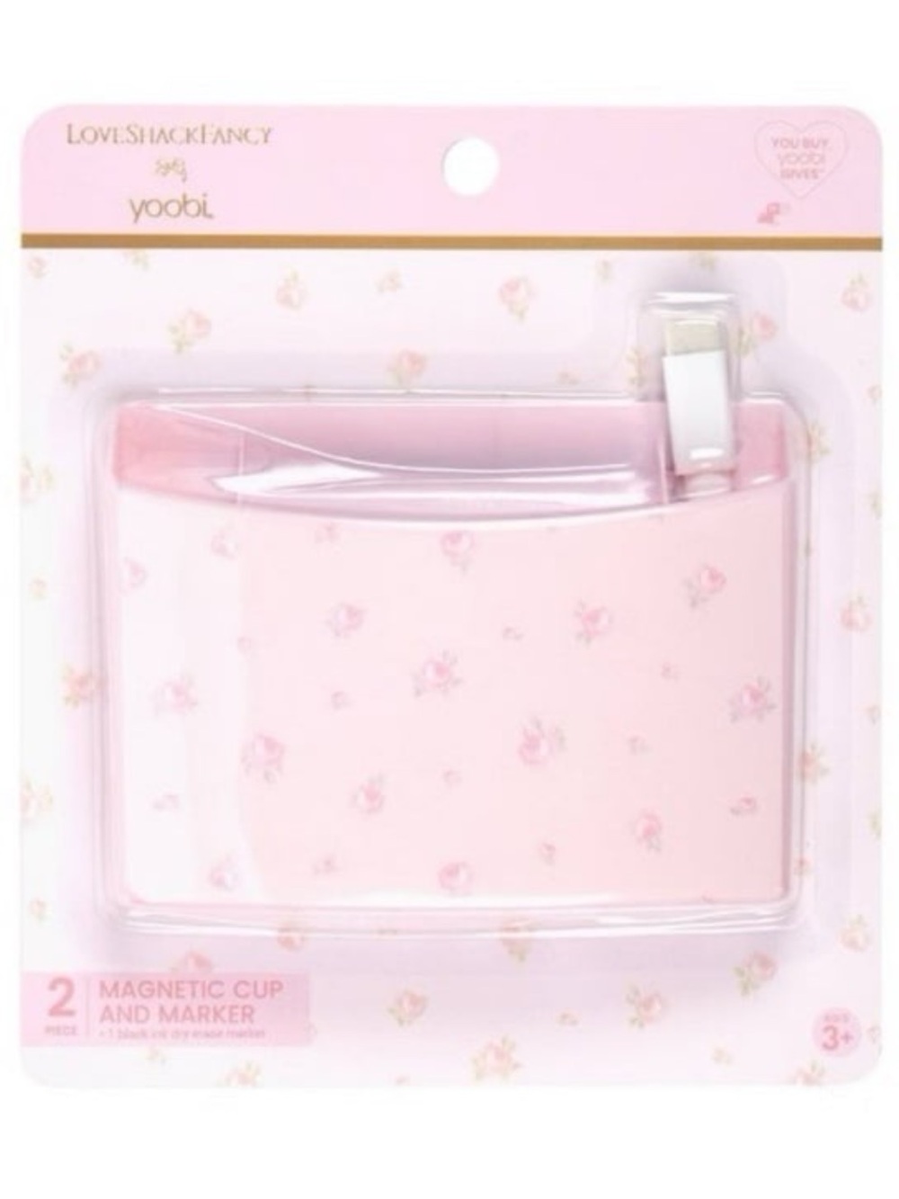 LoveShackFancy x Target Locker Magnetic Cup with Dry Eraser Marker Ballet Bloom